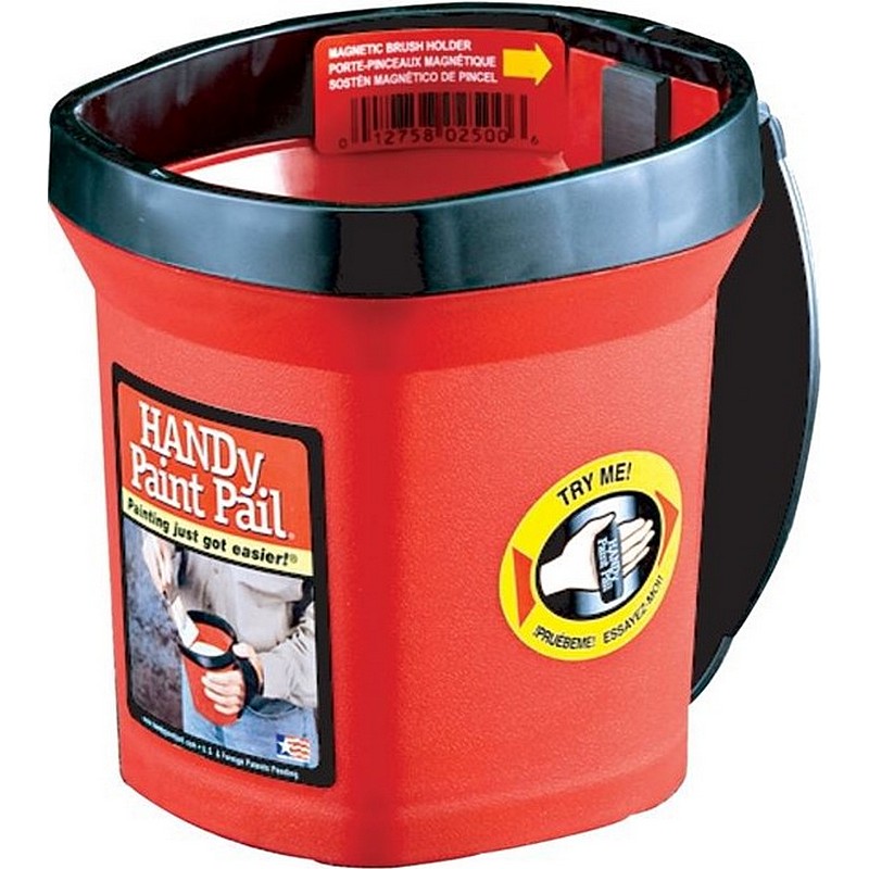 Handy Red Plastic Paint Pail 1 qt