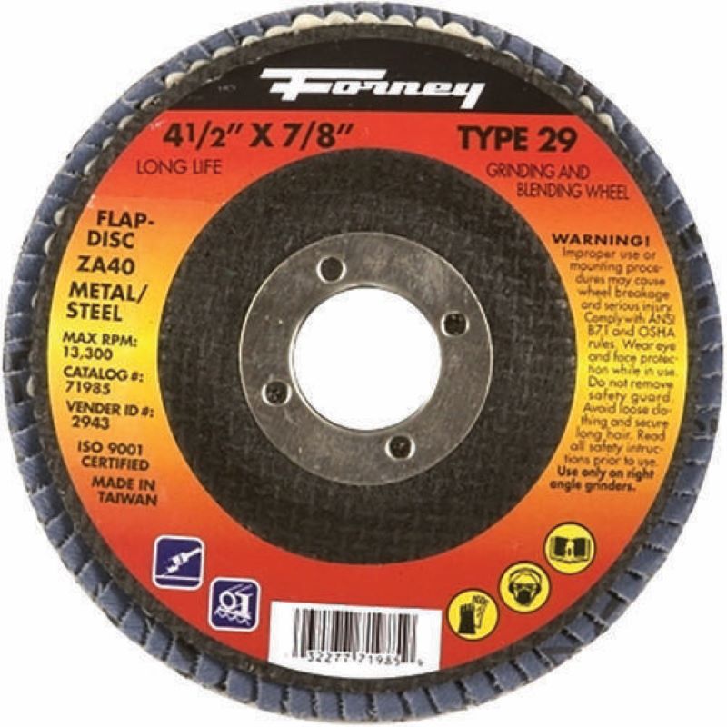 Forney Flap Disc Metal Grinding Wheel 120 Grit 4-1/2"x7/8"