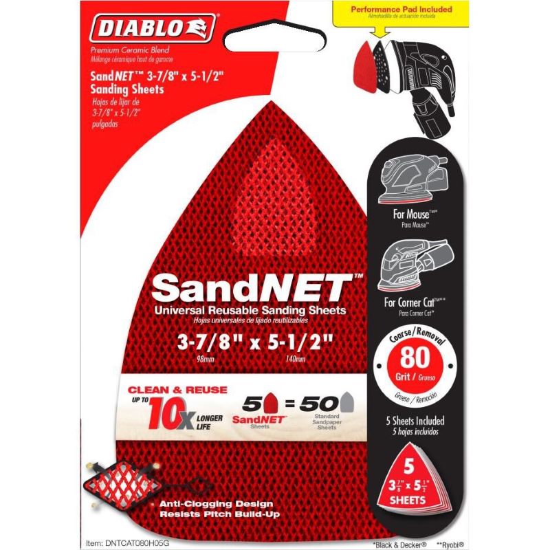 Diablo SandNET Sanding Sheet 80 Grit 3-7/8"x5.5"