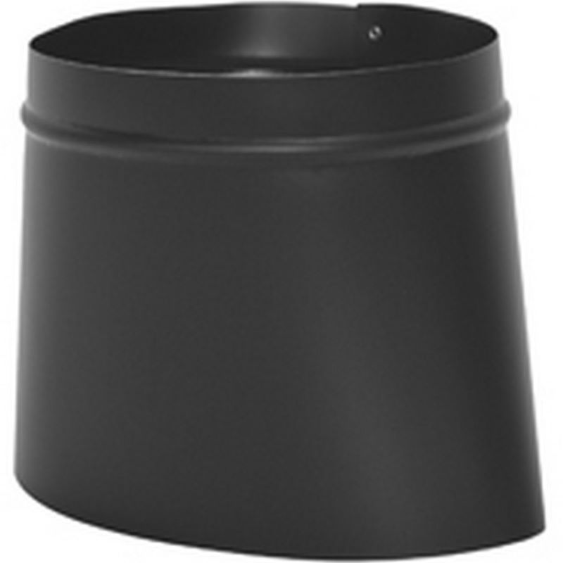 Wood Stove 8 in Connector Oval-to-Round - Black