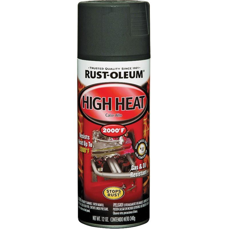 Rust-Oleum High Temp Flat Black Spray Paint 12 oz | Wood/Pellet Stove