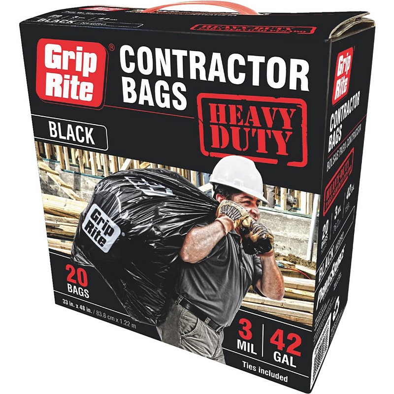 Grip Rite Trash Compactor Garbage Bags 42 gal 20 Ct