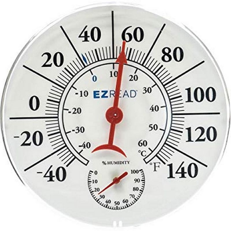 EZ Read Dial Thermometer & Hygrometer 8"