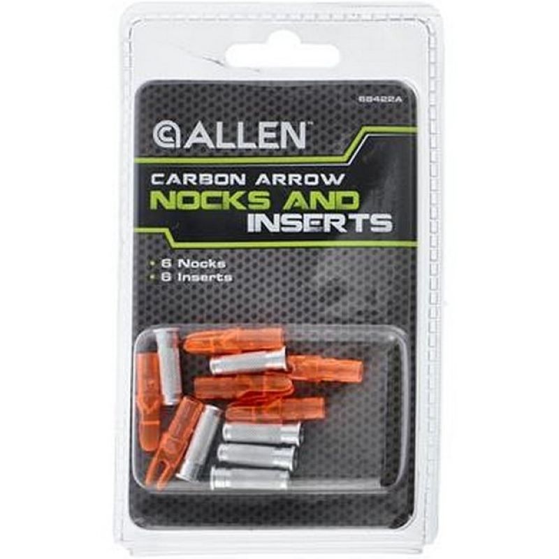Allen Carbon Arrow Nocks & Inserts 6 Ct