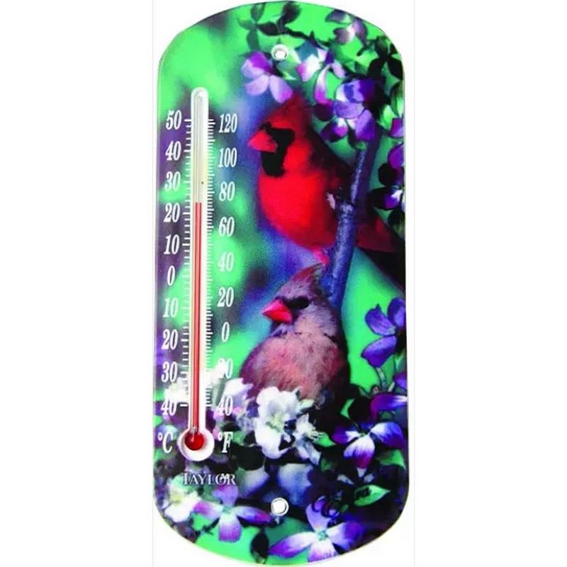 Bird Design Suction Cup Window Thermometer 8"