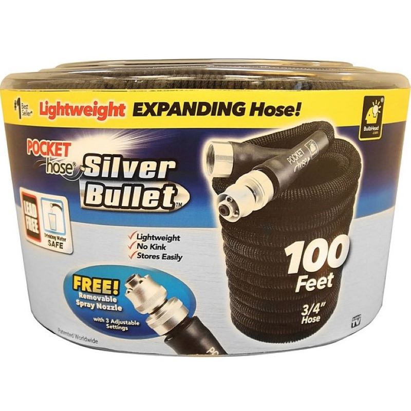 Pocket Hose Silver Bullet Expandable Garden Hose 100'