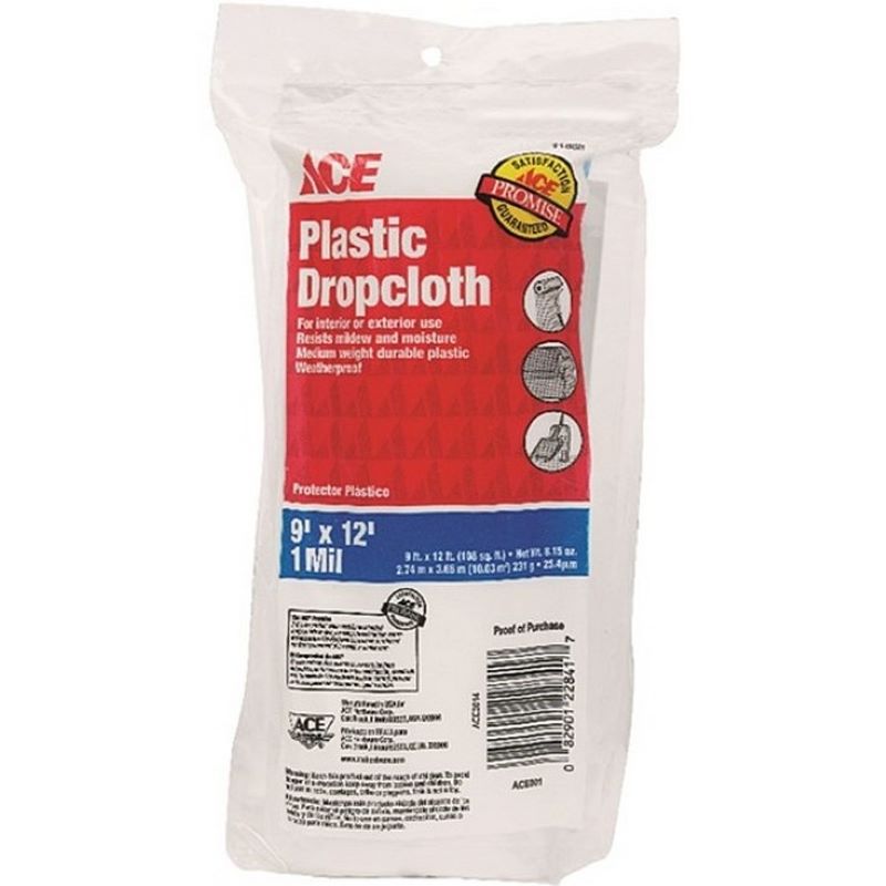 Ace Medium Weight Plastic Drop Cloth 9'x12'