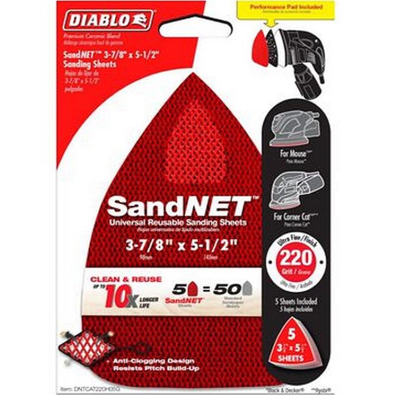 Diablo Sandnet Sanding Sheet 220 Grit 3-7/8x5-1/2