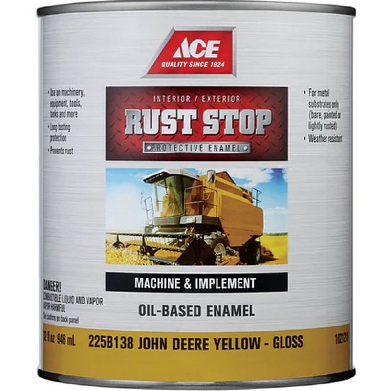 Ace Rust Stop John Deer Yellow Oil-Based Enamel Gloss 1 qt