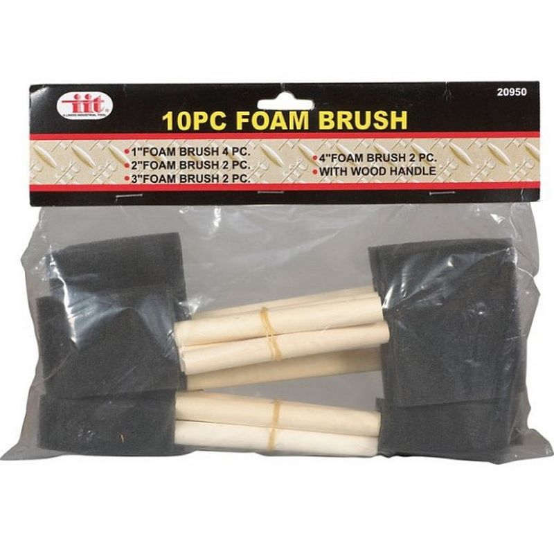 Wood Handle Foam Brush 10 Ct