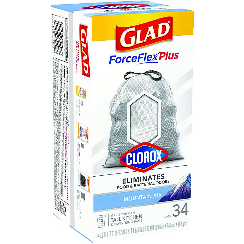 Glad ForceFlex Plus Trash Bags 34 ct 13 gal