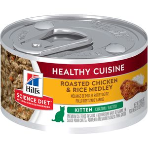 Hill's Science Diet Healthy Cuisine Kitten Canned Food Roasted Chicken/Rice Medley 2.8 oz