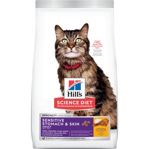 Hill's Science Diet Adult Sensitive Stomach/Skin Cat Food Chicken/Rice 3.5 lb