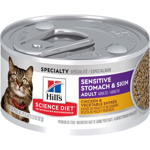 Hill's Science Diet Sensitive Stomach/Skin Canned Cat Food Chicken/Vegetable 2.9 oz