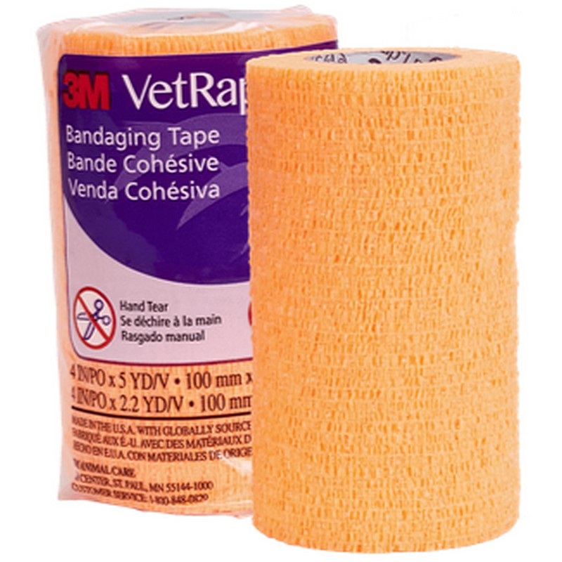 Vetrap Bandaging Tape Bright Orange 4 in x 5 yd
