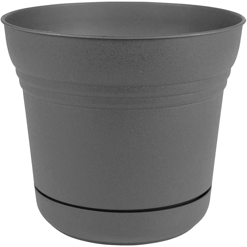 Bloem Saturn Polyresin Charcoal Planter 12 in