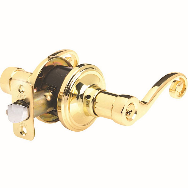 Ace Scroll Polished Brass Entry Lockset
