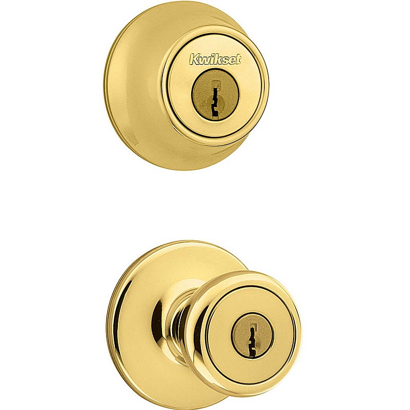 Kwikset Tylo Polished Brass Entry Lock/Single Cylinder Deadbolt