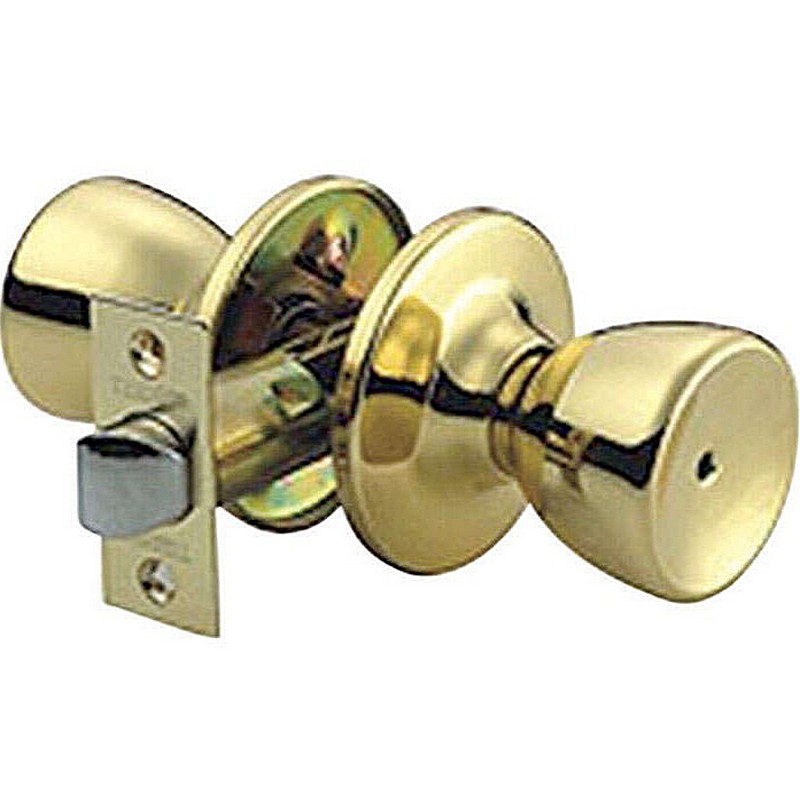 Home Polished Brass Privacy Lockset