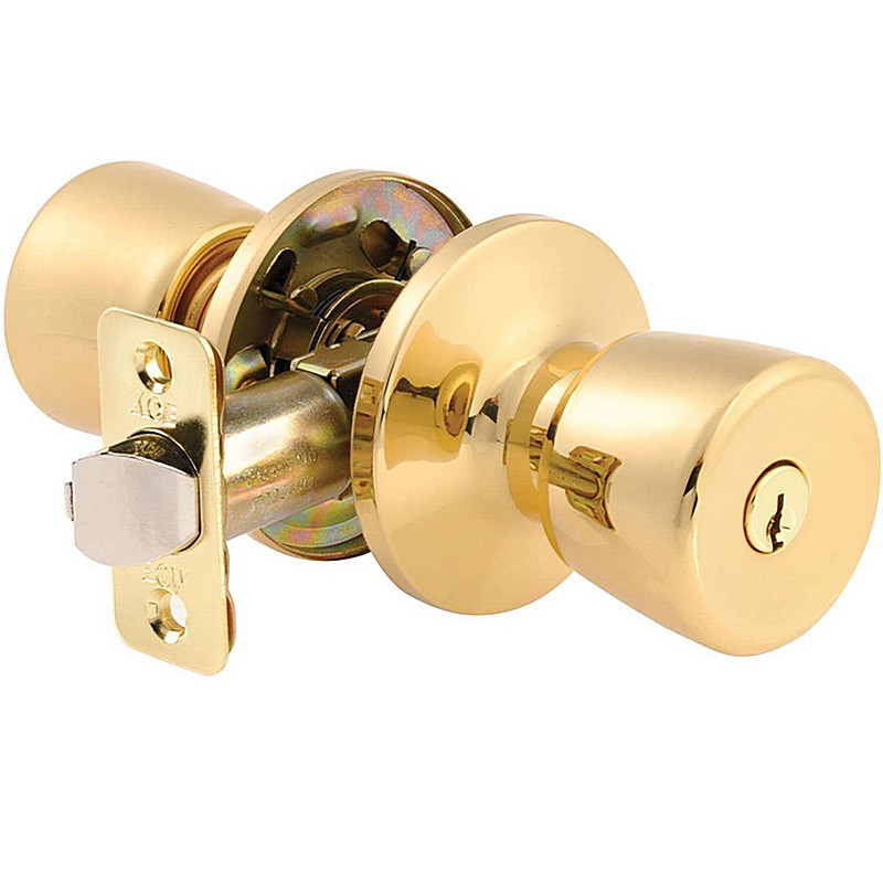 Ace Tulip Polished Brass Entry Knob