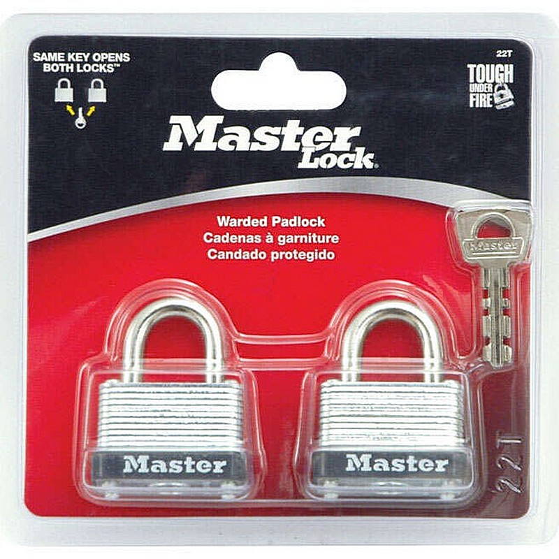 Master Lock Steel Warded Padlock 2 ct
