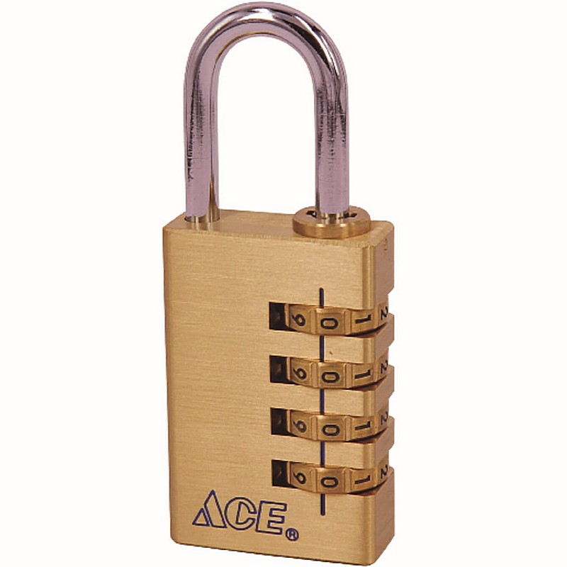 Ace Brass 4-Dial Combination Padlock