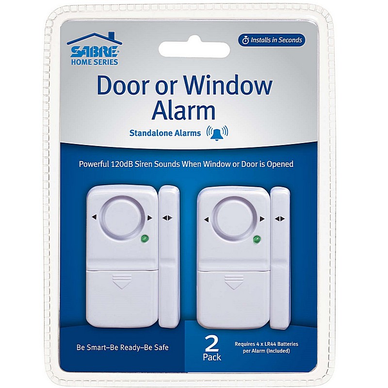 Sabre White Plastic Door/Window Alarm 2 ct