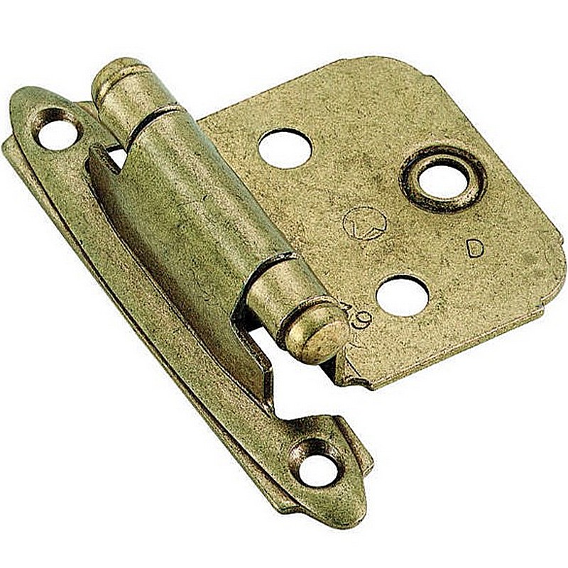 Burnished Brass Steel Self-Closing Hinge 1.75 x 2.75 in 2 Ct