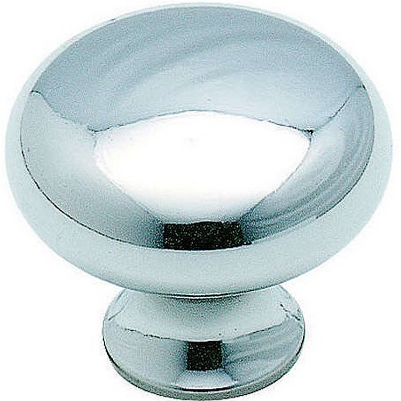 Round Cabinet Knob Polished Chrome 1 3/16 x 1"