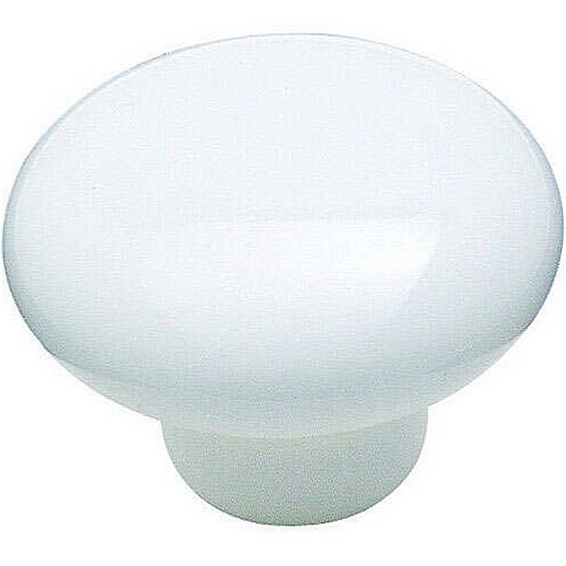 Round Cabinet Knob White Gloss