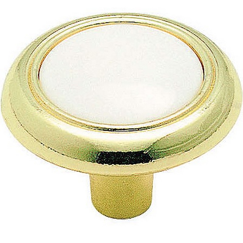 Round Cabinet Knob Polished Brass