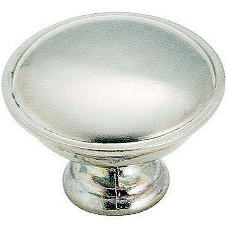 Round Cabinet Knob Brushed Chrome 1 5/16 x 15/16"
