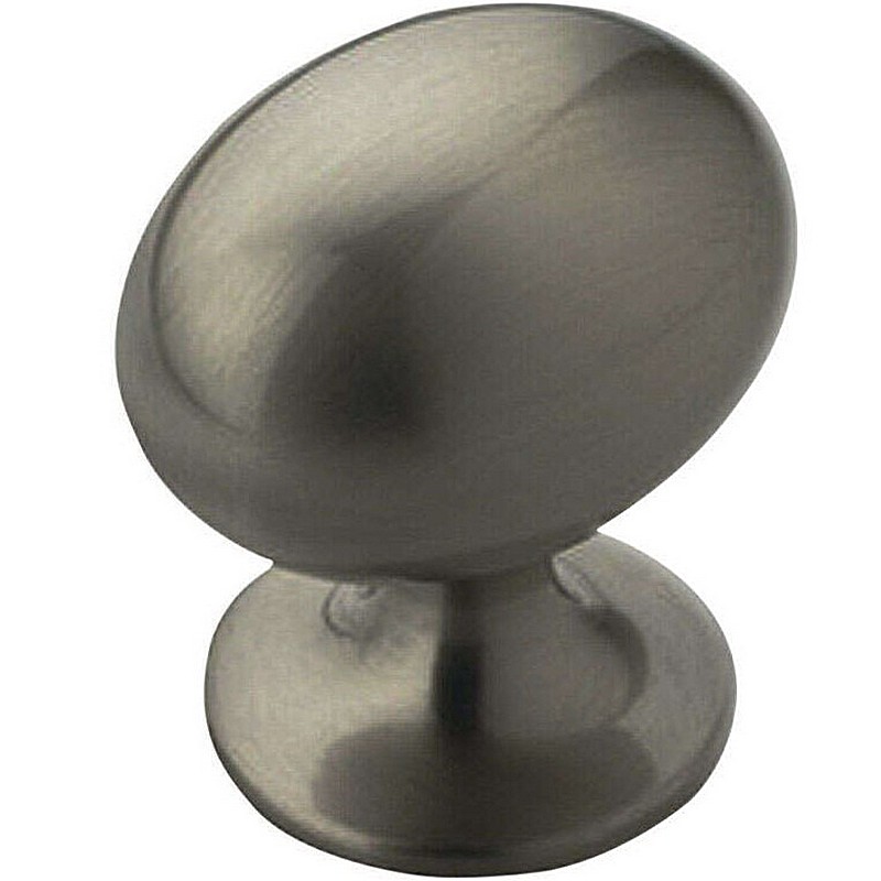Oval Cabinet Knob Satin Nickel 10 ct