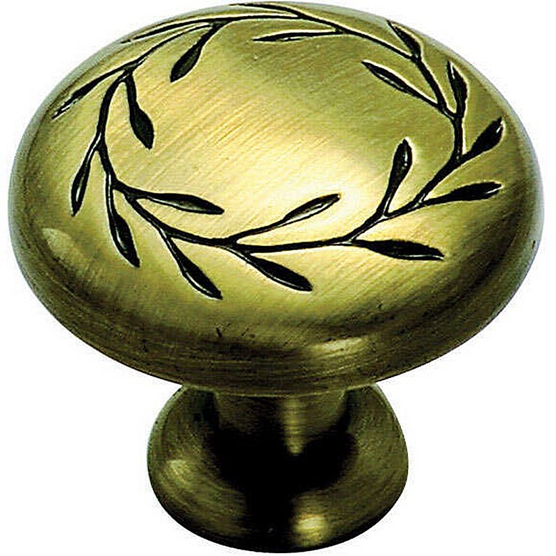 Natures Splendor Round Cabinet Knob Elegant Brass 1 5/16 x 1 1/16"