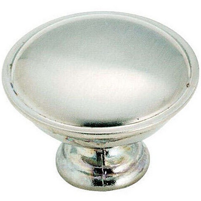 Round Cabinet Knob Brushed Chrome 1 5/16 x 15/16" 10 ct