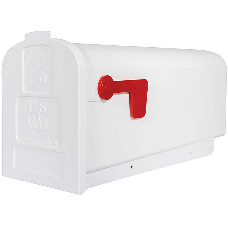 Parsons Classic Plastic Post Mount White Mailbox