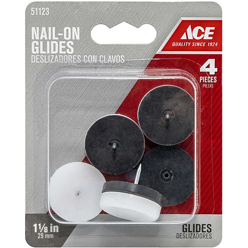 Nail-On Plastic Cushioned Glide 1 1/8 in