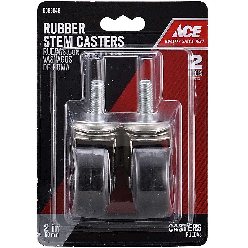 Swivel Hard Rubber Caster 2 in 2 ct 80 lb