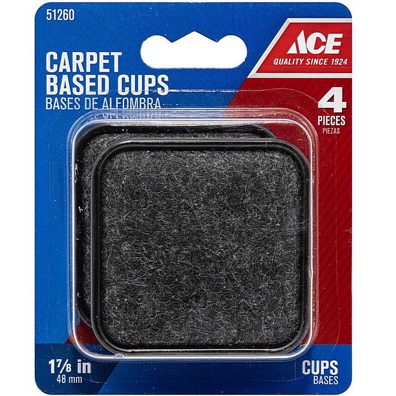 Plastic Caster Cup Brown Square 1 7/8 in 4 ct