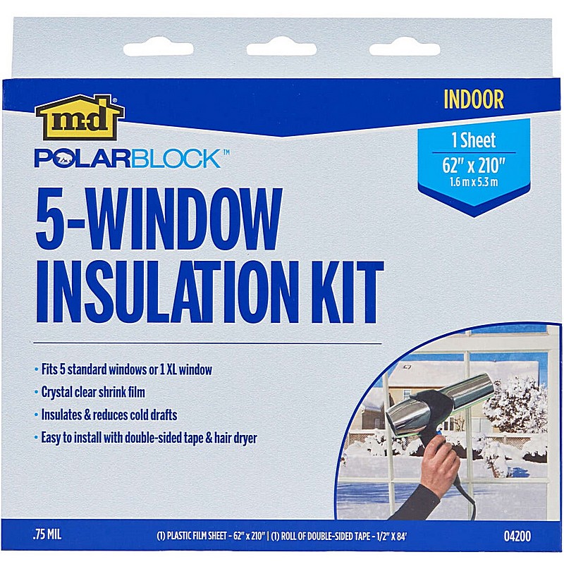 Clear 5-Window Indoor Insulation Kit 62 x 210"