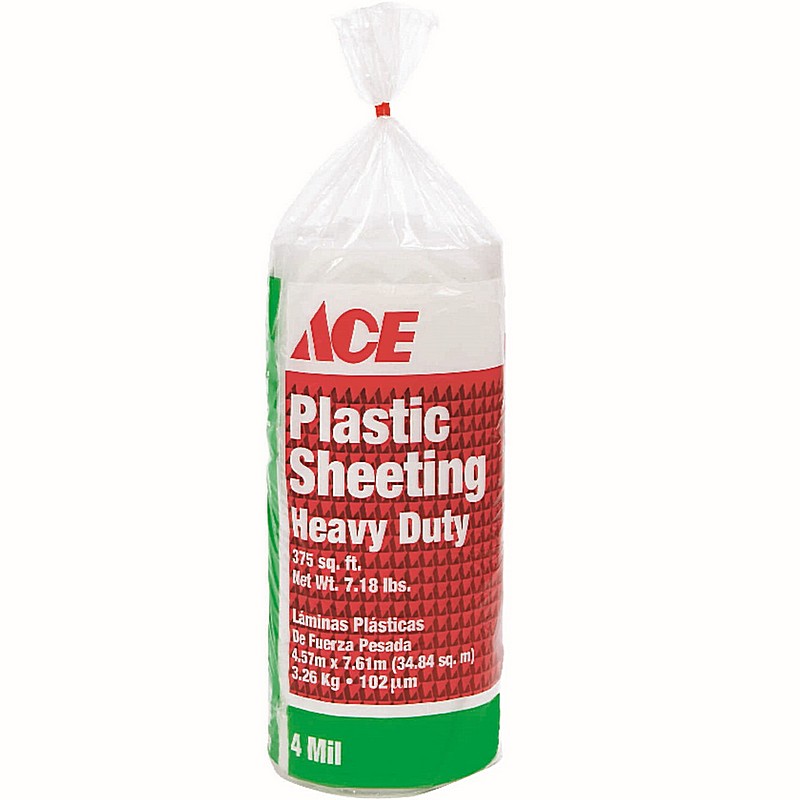 Ace Clear Plastic Polyethylene Sheeting 15 x 25 ft