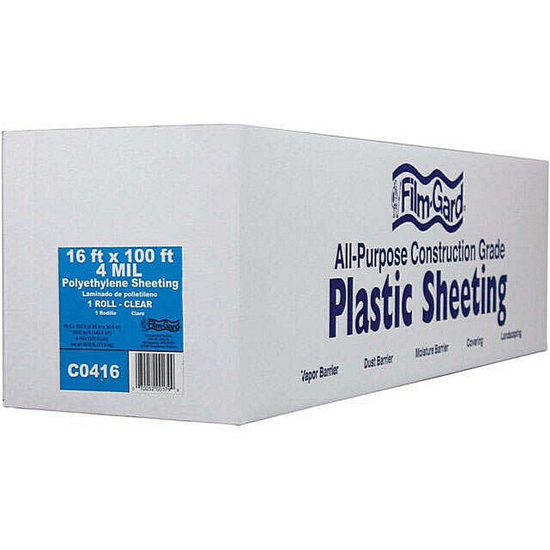 Film-Gard Clear Plastic Polyethylene Sheeting 16 x 100'