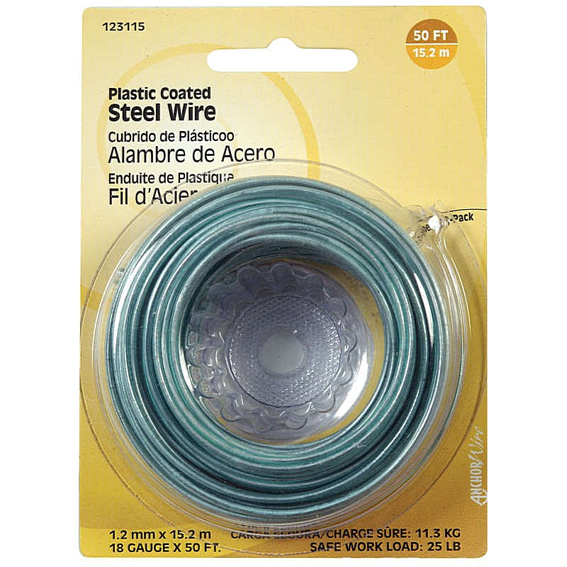 Plastic Coated Steel Wire 18 ga 50 ft