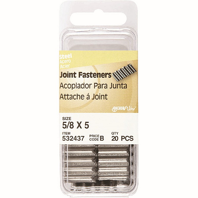 Galvanized Steel Joint Fasteners 5/8" 20 ct