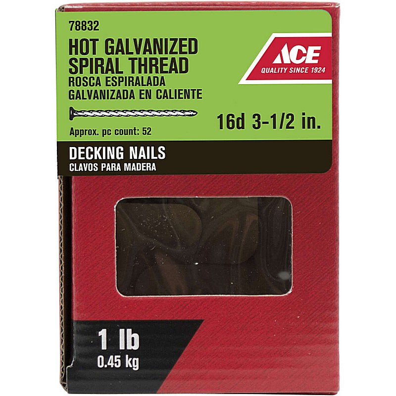 Hot-Dipped Flat Head Galvanized Steel Deck Nails 3-1/2" 1 lb
