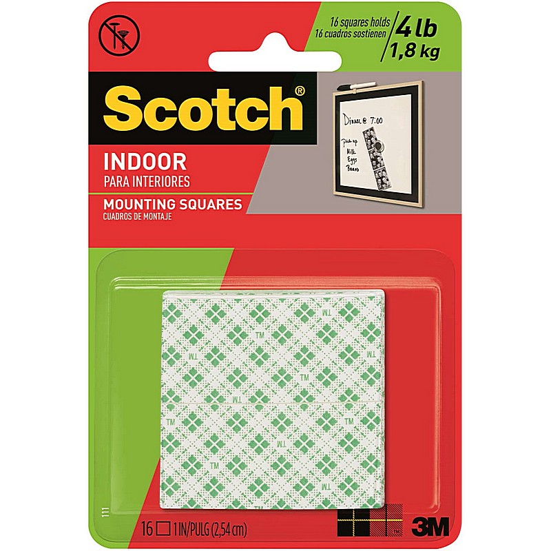 Double Sided Scotch Mounting Squares 1 x 1"