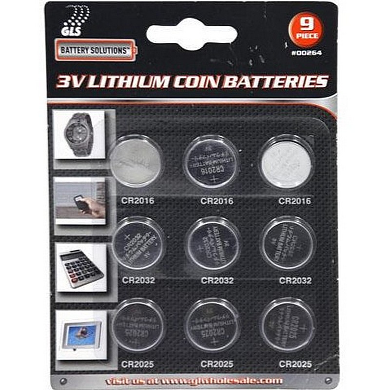 3V Lithium Coin Batteries 9 ct