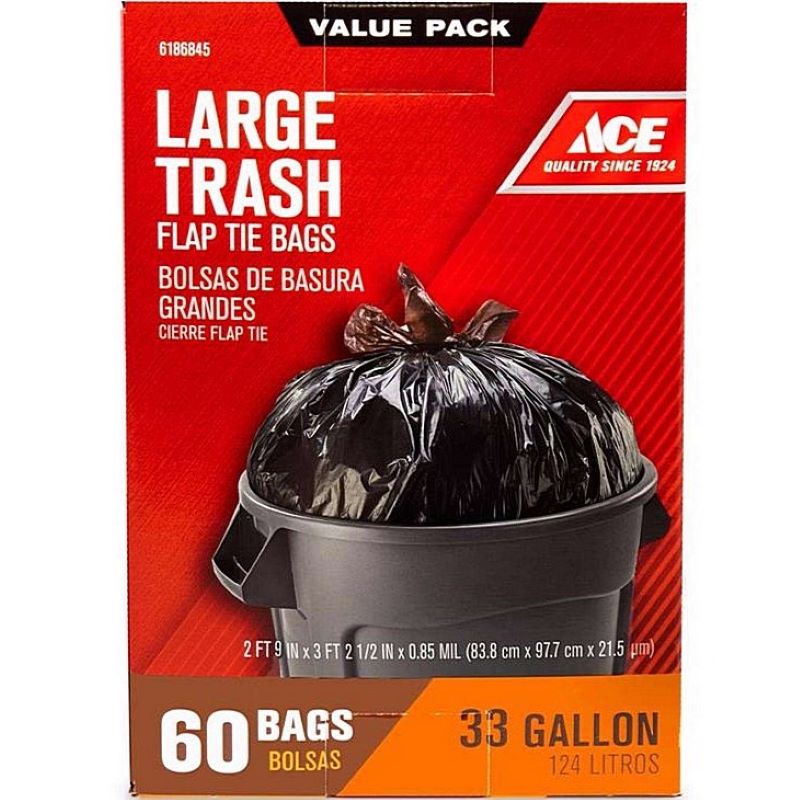 Ace Trash Bags 60 ct 33 gal