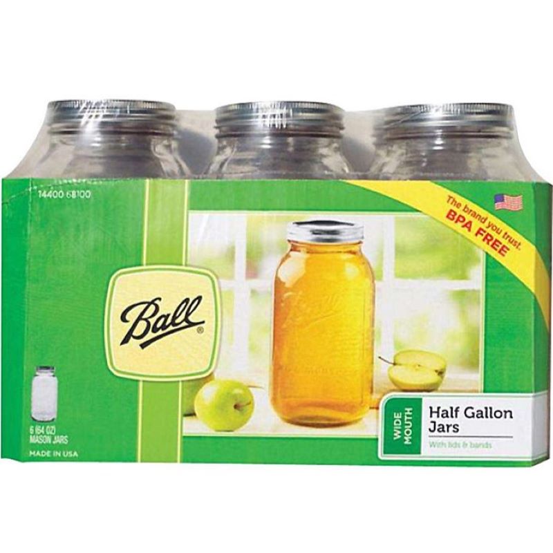 Ball Wide Mouth Mason Jar 6 Ct 64 oz