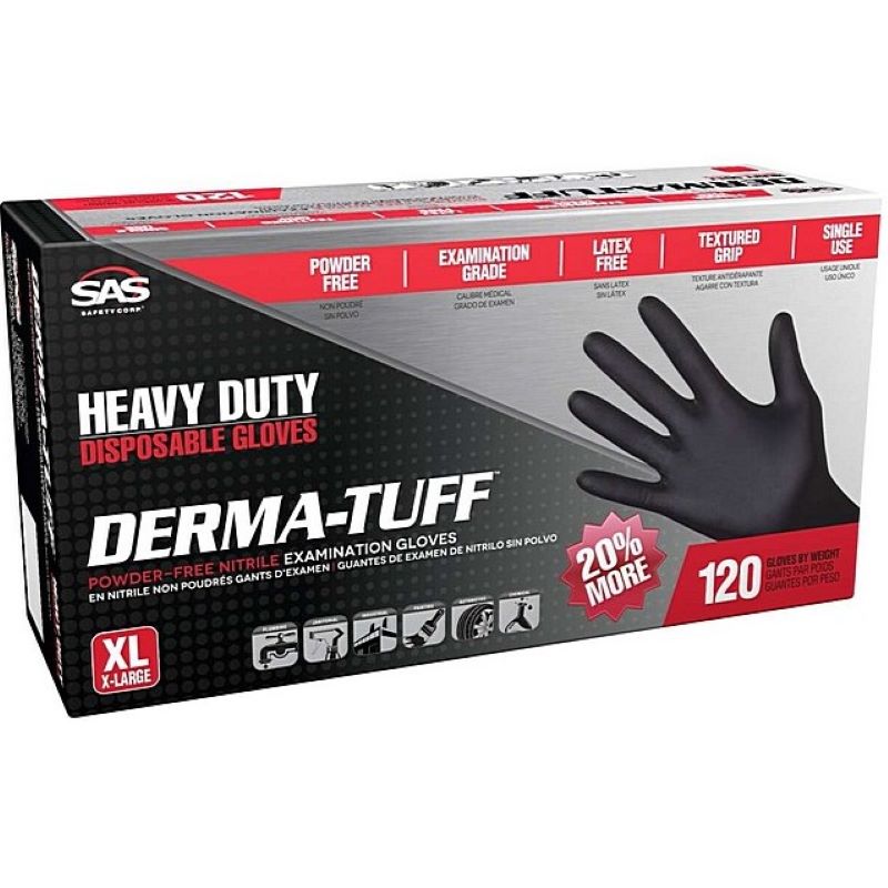 Derma-Tuff Powder Free Disposable Gloves XL 120 ct